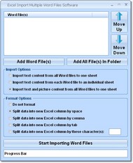 Excel Import Multiple Word Files Software screenshot